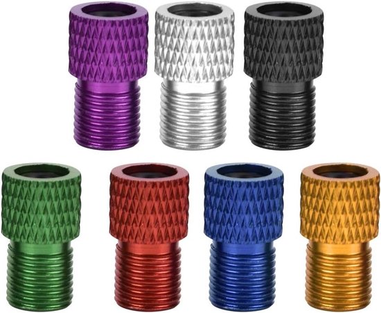 7-delige Fietspomp Adapter Set voor Presta naar Schrader Ventielen - Geschikt voor Racefietsen en Fixies