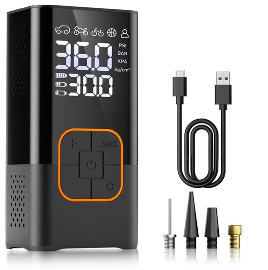 786 Fiets - Elektrische Fietspomp - Luchtcompressor 150PSI/10,3 Bar - 4000mAh Powerbank & USB-C - Voor Fiets, E-Bike, Scooter, Motor en Auto