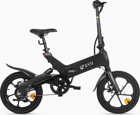 A16 Elektrische vouwfiets zwart van Merkloos