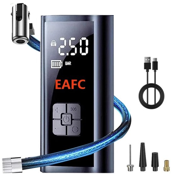 Aafinity Compressor - Luchtcompressor - Bandenpomp - draadloos - 150PSi - Zwart - Batterij aangedreven - Stopt wanneer band vol is