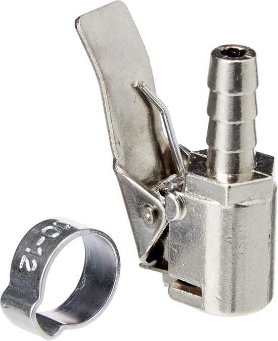 Aanzetstuk Ventiel - Klem Opzetstuk - Banden Oppompen - Michelin Type Klem - 11 cm - Grijs