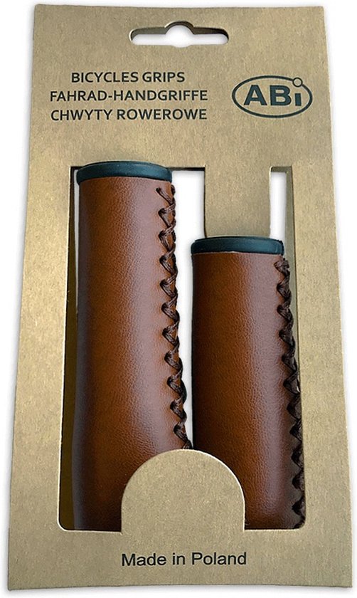 Abi Handvatten 120/95 Mm Bruin Kunstleer Per Set van ABI