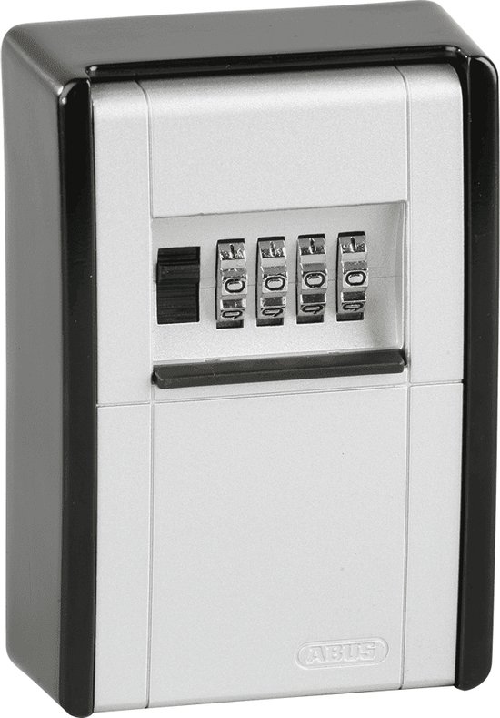 Abus ABU787C Wand Sleutelkluis met Cijfercombinatie 4 Cijferig - Sleutelkluis voor Sleutels en Pasjes - Metalen Sleutelkluis Wandmontage - 80 x 120 x 45 mm - Zwart Zilver