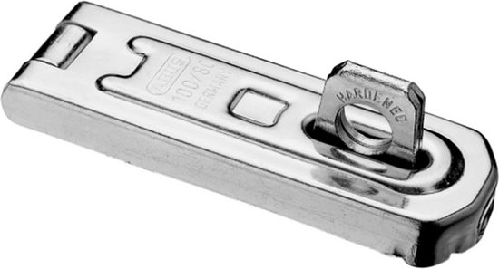 ABUS Overval - 100 x 35 mm (LxB) - 10 mm gatdiameter - met 1 scharnier - staal verzinkt - verpakt in blister van ABUS