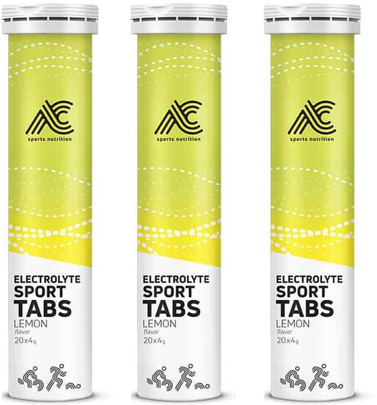 AC Sports Nutrition - Electrolyte Sport Tabs - Lemon - 3x buisje 20x 4gr - Sportdrank