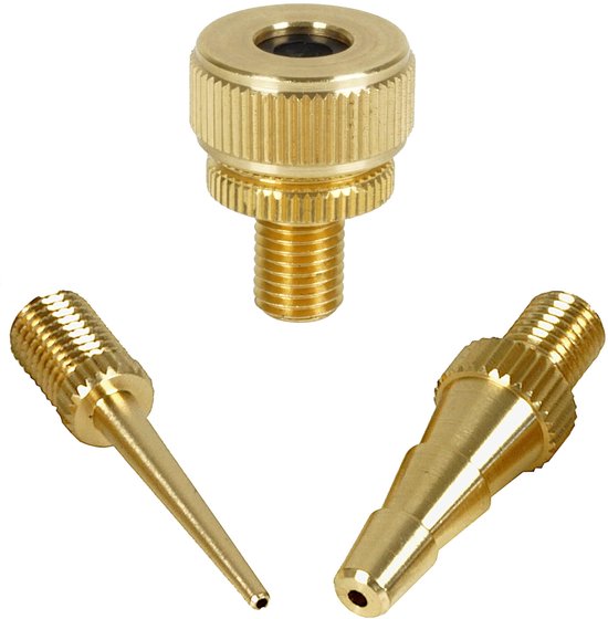 Accessoire set met naaldadapter voor het oppompen van ballen, matrassen en fietsen met Presta ventiel