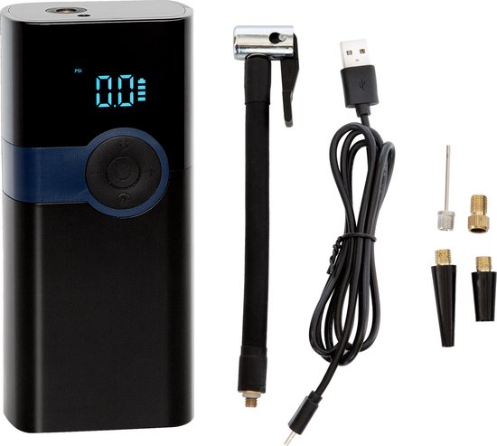 Accu Bandenpomp incl. powerbank - Fiets - Elektrische bandenpomp - Luchtpomp - Draagbaar - elektrische fietspomp - bandenpomp - compressor - USB Oplaadbaar