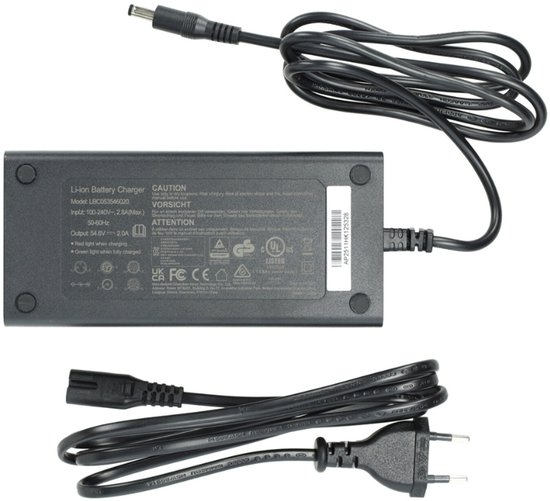 Acculader 54.6V 2A DC 5.5/2.1 V8 / V20 Fatbike van Merkloos