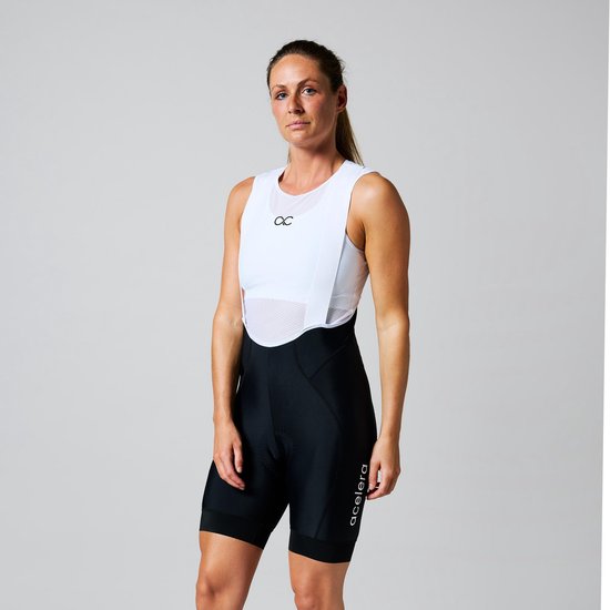 Acelera Essential Fietsbroek Dames met Zeem - Wielrenbroek - Wielerbroek - Mountainbike - Bibshort - Spinning - Fietskleding - Koersbroek - Kort - Bretels - Maat 3XL van Merkloos