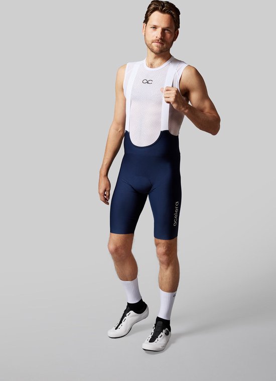 Acelera Intermediate Fietsbroek Heren met Zeem Navy Blue - Wielrenbroek - Wielerbroek - Mountainbike - Bibshort - Spinning - Fietskleding - Koersbroek - Kort - Bretels - Maat XL van Merkloos