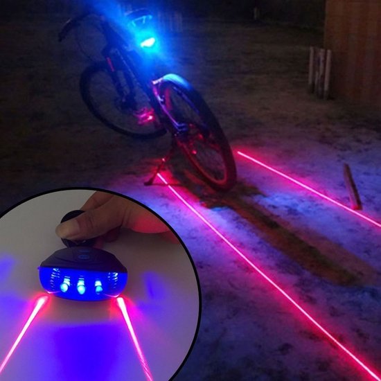 Achterlichten Led Laser - Veiligheidswaarschuwing - Fietsverlichting Fiets - Staart Fiets Accessoires Licht