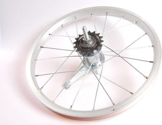 Achterwiel 16 x 1.75 aluminium met Favorit remnaaf van Favorit