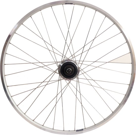 Achterwiel 28 Nexus 7 rollerbrake naaf met zilveren velg en RVS spaken