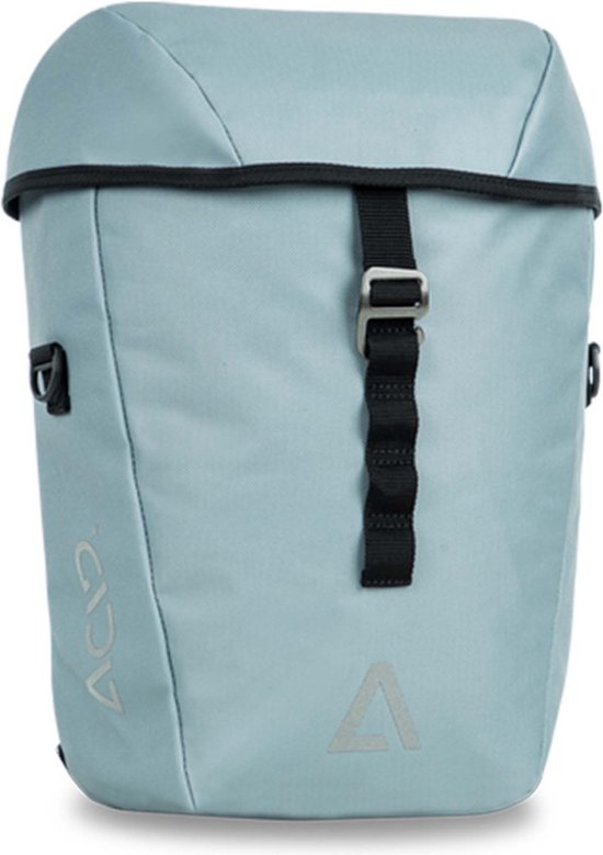 ACID Fietstas CITY 15 SMLink - Reflecterende elementen - Regenhoes - Inh. 15L - Nylon - L42xB28xH13 cm - Grijs van ACID