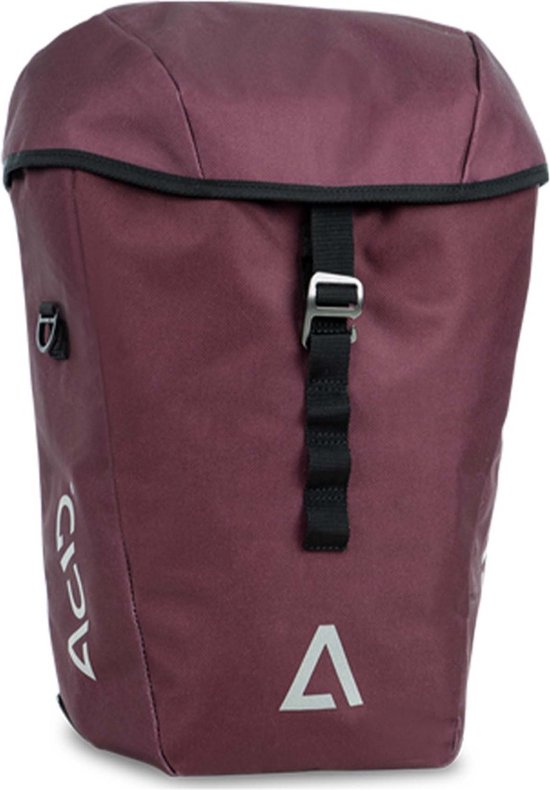 ACID Fietstas CITY 20 SMLink - Reflecterende elementen - Regenhoes - Inh. 20L - Nylon - L47xB30xH15 cm - Rood van ACID