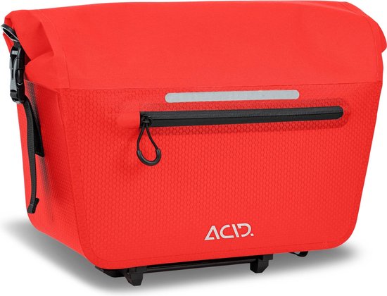 ACID Fietstas PRO RILink - Waterafstotend - Schouderriem - PVC-vrij - TPU - Inhoud. 14L - Rood/Zwart van ACID