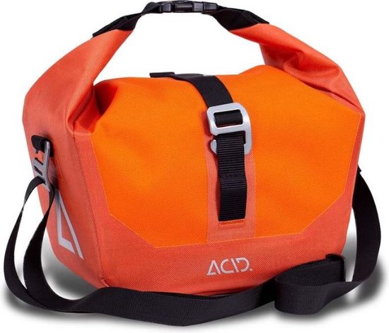ACID Stuurkoffer TRAVLR voorkant - Waterbestendig - Reflecterende elementen - Inh. 6L - Polyester - Oranje/Zwart van ACID