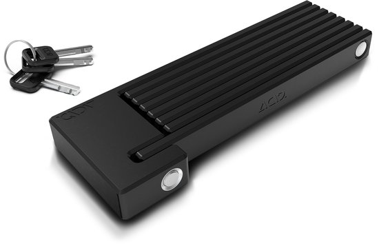 ACID Vouwslot RIGID 120 PURE - Roestvrij staal - Extra klittenbandbevestiging - D7xL1200 mm - Zwart van ACID