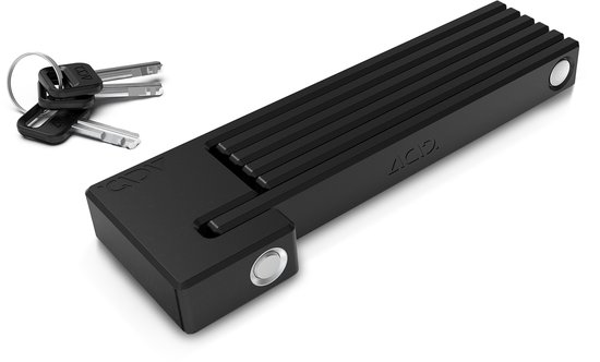 ACID Vouwslot RIGID 80 - Roestvrij staal - Extra klittenbandbevestiging - D7xH800 mm - Zwart van ACID
