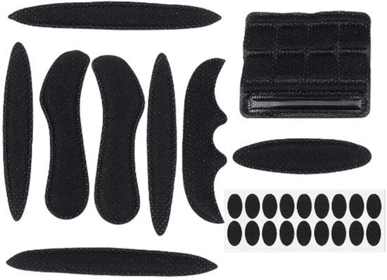 Actie4you® - Foam Pads Setje - Fietshelm Inleg Bescherming - Klittenband & Lijm - Inner Padding Voering voor Helm - 27-delige Set - ZWART