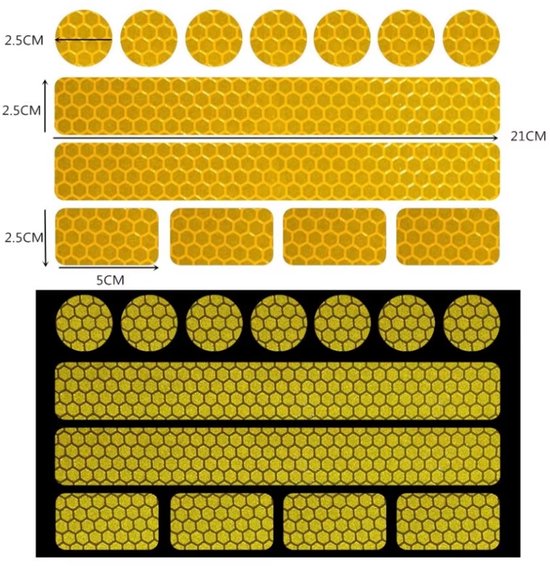 Actie4you® - Reflector Stickers - Reflecterende Veiligheids stickers - Reflectie tape voor in het verkeer – Voor Wandelwagens, koffers, buggy's, skelters, helms, fietsen etc - Goed zichtbaar in het donker - Oranje van Merkloos