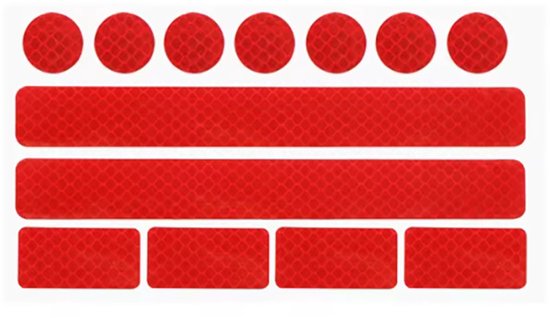 Actie4you® - Reflector Stickers - Reflecterende Veiligheids stickers - Reflectie tape voor in het verkeer – Voor Wandelwagens, koffers, buggy's, skelters, helms, fietsen etc - Goed zichtbaar in het donker - Rood van Merkloos