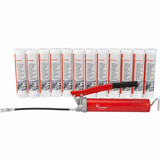 Actieset Vetpatronen EP2 Mos2 12 Stuks + Vetspuit met hendel