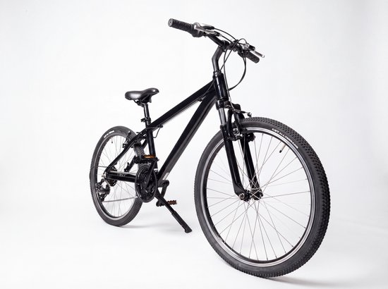 ADAMS - 24 inch - Mountainbike - Fiets voor Tieners – 21 Versnellingen – Licht Aluminium Frame – V-brake - zwart van Merkloos