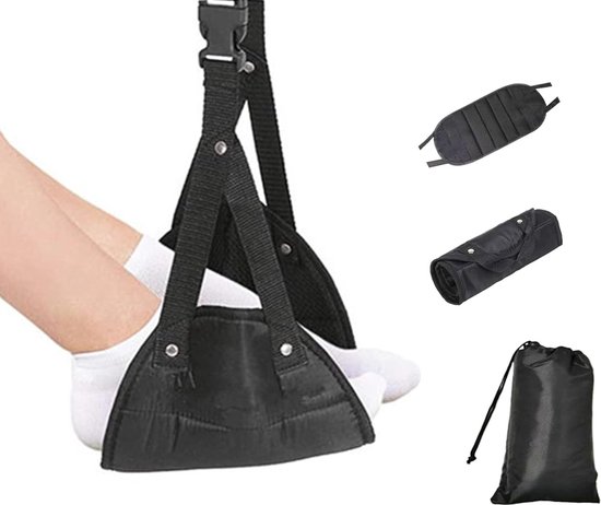 Adjustable Airplane Footrest Footstool Foldable Hanging Footstool Hammock, Portable Travel Footrest Flight Hand Luggage Footrest Height Adjustable Footrest Travel Accessories Footrests Hammock van ADJ