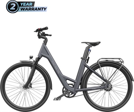 Ado Air 28 e-bike stadsfiets - Carbon Belt - Samsung batterij - donkergrijs van Merkloos