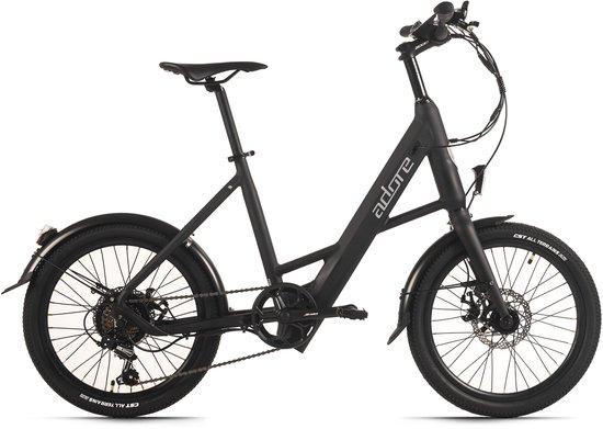 ADORE E-Citybike 20" Aluminium Compactfiets C-200 Compact Bike Achterwielmotor 45 NM / 10,4 Ah Mat Zwart van Merkloos