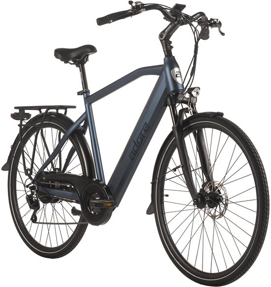 ADORE E-Citybike 28" Alu Stadsfiets CV-190 Achterwielmotor 50NM / 15Ah Deep Blue van Adore
