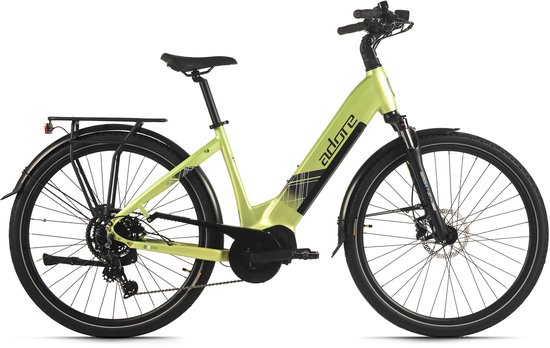 ADORE E-Citybike 28" aluminium stadsfiets CX-380 middenmotor 85Nm / 15Ah limegroen mat van Merkloos