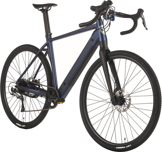 ADORE E-Gravelbike 28" Alu Gravel Toerfiets GTR-770 Achterwielmotor 35NM / 9,8Ah Donkerblauw mat van Merkloos