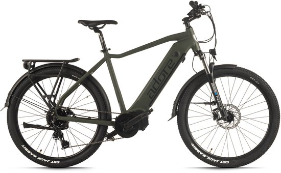ADORE E-SUV 28" Aluminium Trekkingfiets STX-600 Middenmotor 85 Nm / 15 Ah Olijfgroen Mat van Adore