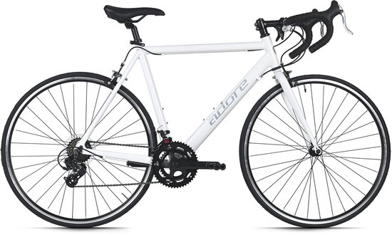 Adore racefiets 28" Racer aluminium wit, 14 versnellingen, framemaat 56 cm
