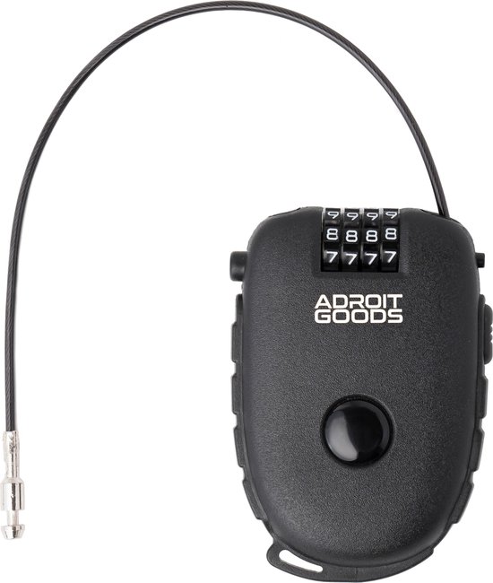 AdroitGoods Kabelslot/draadslot 80cm - Snowboard Slot - Skislot - Cijferslot - Zwart van AdroitGoods