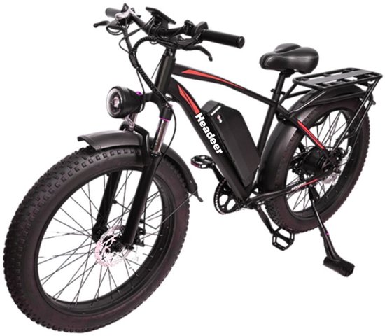 Adult Elektrische fiets voor volwassenen, 48V 21.6Ah Snow Band E-Bike met 5 snelheidsmodi, tot 80KM bereik, voorvering, cruise control, dubbele schijfremmen van Merkloos