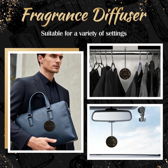 Adventskalender 2025 voor Mannen, set met 24 geuren - Inclusief 35 ml parfum, essentiële oliën en auto geurverspreider, kerstkalender cadeau voor heren