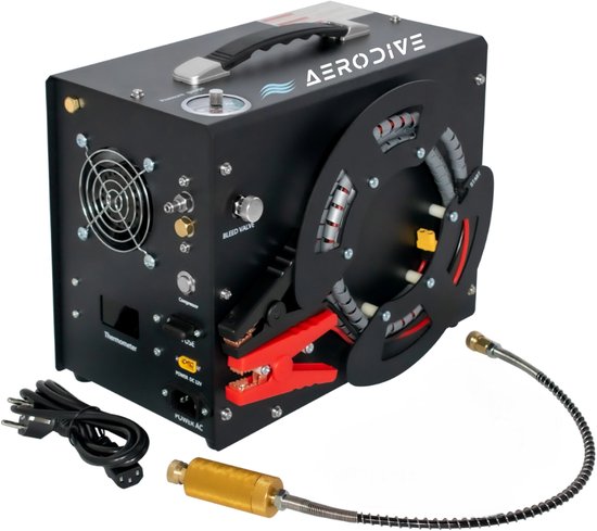 AeroDive - 2e Generatie elektrische pomp - 12V en 220V - Compressor - Duikfles compressor - 300BAR - 2000PSI - 350 Watt - Dubbele cylinder
