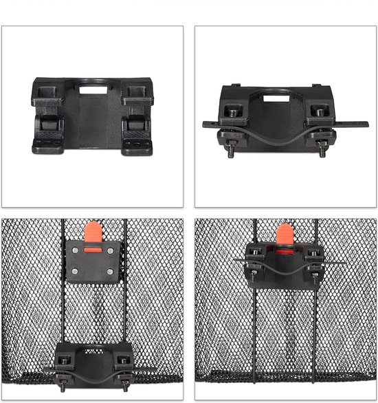Afneembare fietsmand met kliksysteem - Stuurmand van metaal - Fijnmazig - 27 x 345 x 26 cm - Zwart bike basket van AMIGO