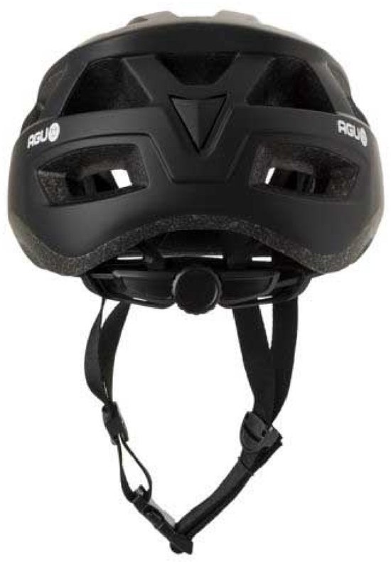AGU Attivo - Fietshelm - Wielrenfiets - Mountainbike - In-mould - 52-58cm - S/M - Zwart - Unisex - 18 ventilatieopeningen - Direct-Dial systeem - Gerecycled materiaal
