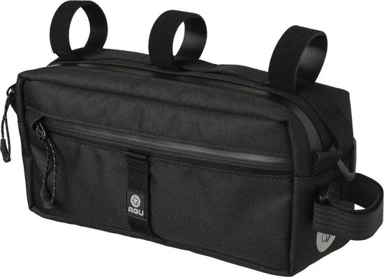 AGU Bikepacking Bar Bag Stuurtas Venture - Zwart - 2 L - Waterafstotend, Reflecterend, Eenvoudige Montage, 100% Gerecycled Polyester van AG