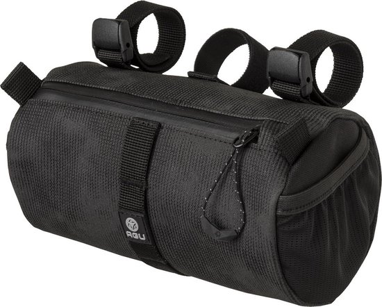 AGU Bikepacking Roll Bag Stuurtas Venture - Zwart Reflecterend - 1,5 L - Waterafstotend, Reflecterend, Eenvoudige Montage, 100% Gerecycled Polyester van AG