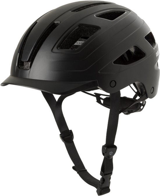 AGU Cit-E - Fietshelm - Unisex - 59-61cm - LED-achterlicht - Direct-Dial - Met klep - 13 Ventilatieopeningen - Zwart