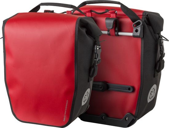 AGU Clean Enkele Fietstas Shelter Medium Set - Rood - 32L - Waterdichte Fietstas - Lichtgewicht - Afneembare Schouderriem - 2 stuks van AG