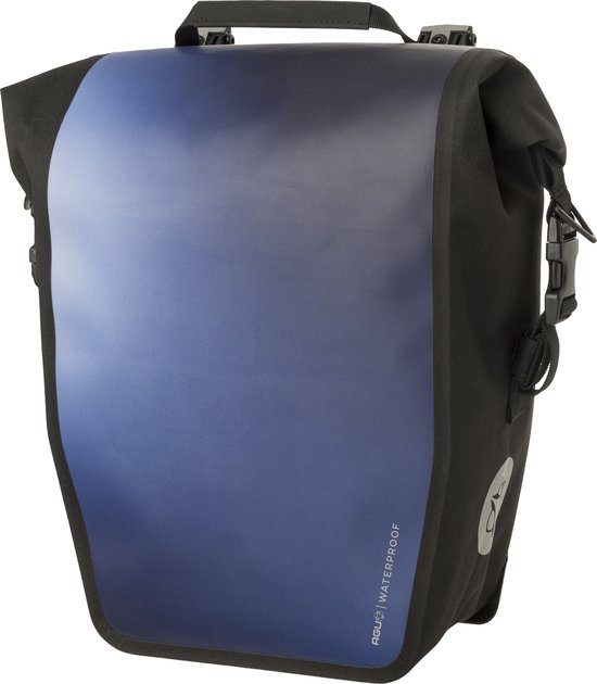 AGU Clean Shelter Enkele Fietstas - 100% Waterdicht - Click'nGo - Rolltop - Met Reflectie - 17 Liter - Gradient Blue
