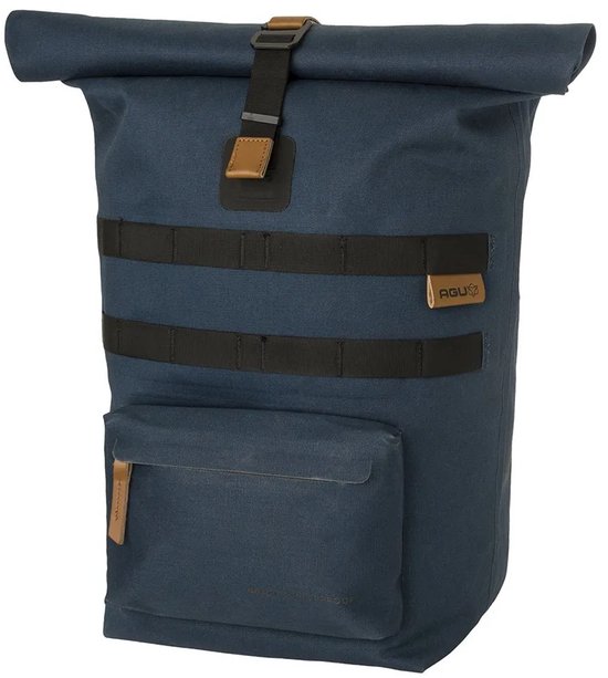 AGU Convoy - Enkele Fietstas - 17L - Blauw - 100% Waterdicht - Met Laptopvak - Click'nGo Systeem - Magnetische Roll-top