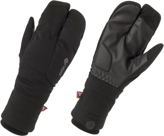 AGU Deep Winter - Handschoenen voor fietsen - Winterhandschoenen - Lobster design - Softshell - Wind- en waterdicht - Gel padding - Unisex - Zwart - M