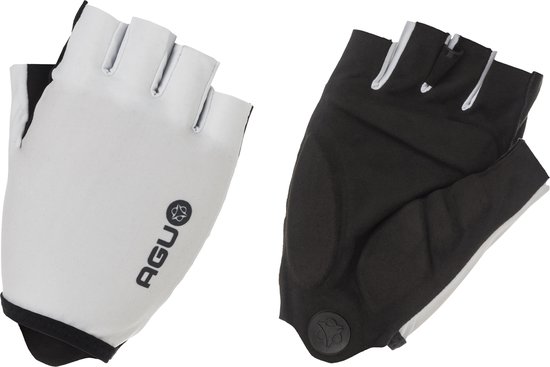 AGU Gel Fietshandschoenen Zomer - Wielrenhandschoenen Dames & Heren - Wit - Maat M